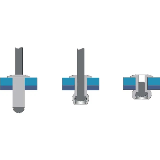 Bralo S1010NO4012 Rivetto (Ø x L) 4 mm x 12 mm Acciaio Alluminio 50 pz.