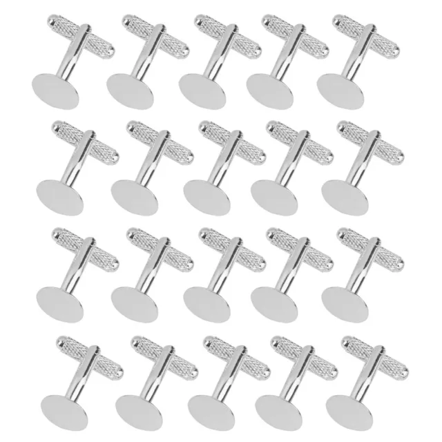 20pcs Silver Cufflink Findings Cuff Link Blank Backs 12mm