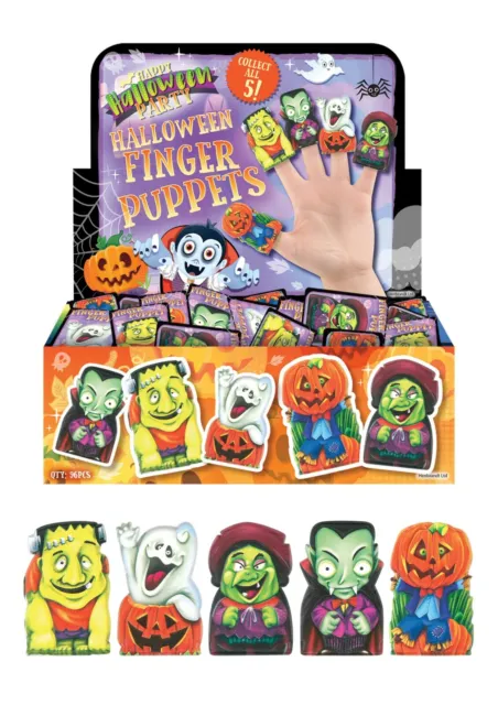 12x Halloween Finger Puppets Monsters Party Trick or Treat Kids Loot Bag Fillers