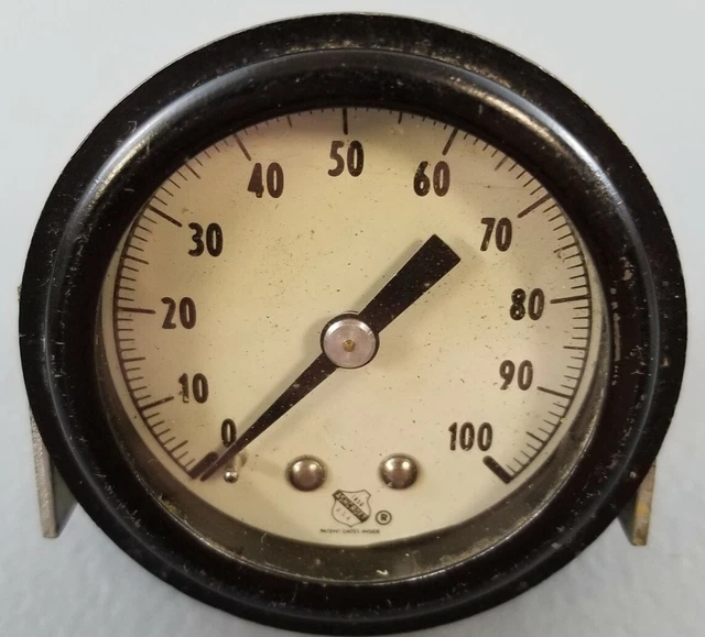 ANTIQUE VINTAGE ASHCROFT Pressure Gauge Meter 100 PSI £27.20 PicClick UK