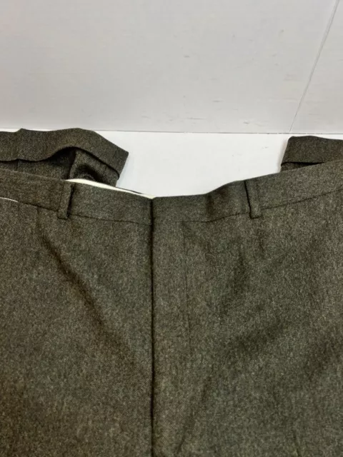 Southwick Bespoke VTG Men’s Green Birdseye Wool Flat Front Dress Pants 40 X 30