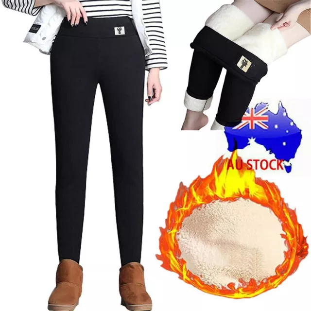 Women Winter Thick Warm Thermal Fleece Lined Leggings Skinny Pants Slim Stretch