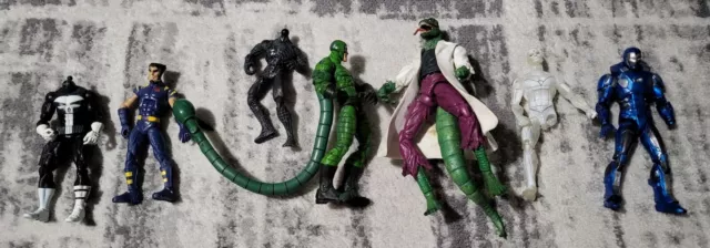 7 Lot Toy Biz Marvel Legends Loose Figures Spiderman Xmen Iron Man Parts/Repair