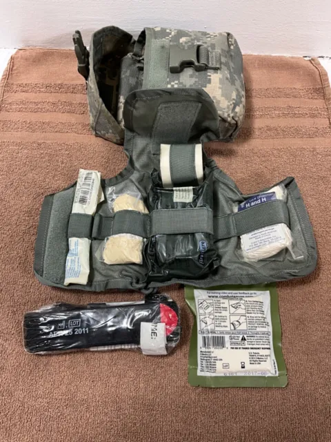 US Army  Improved First Aid Kit, IFAK w/ Red Tip Tourniquet & QC 2017