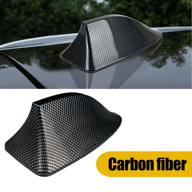 1X Universal Carbon Fibre Car Roof Shark Fin Antenna Radio FM/AM Signal Aerial