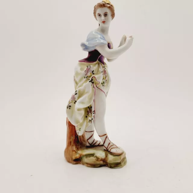 Antique Capodimonte Figurine Hand Painted Neo Classical Woman