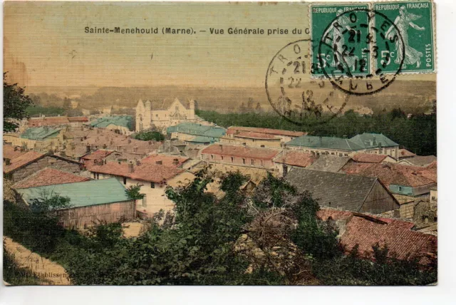 SAINTE MENEHOULD - Marne - CPA 51 - carte toilée couleur vue generale