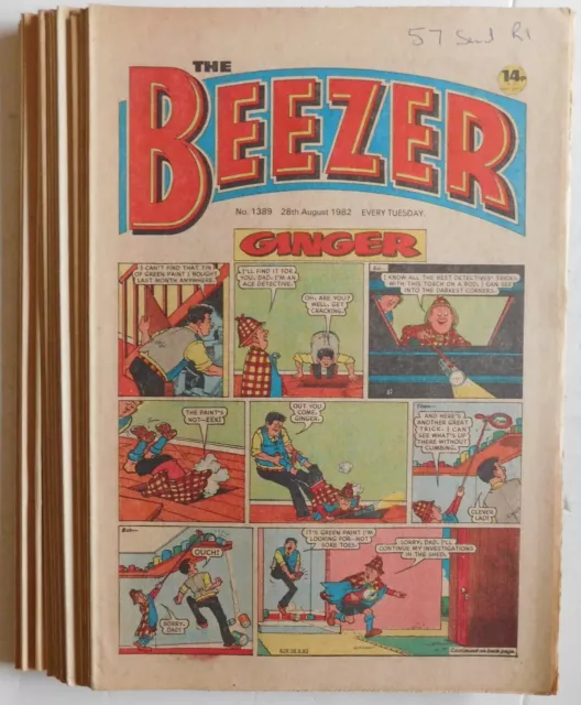 16 X BEEZER Comics - Between #1389 & #1405 Job lot (all shown) 1982