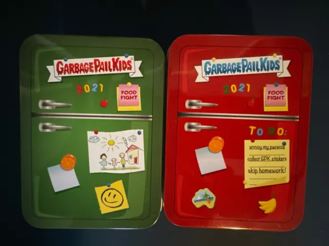 2021 Series 1 Garbage Pail Kids Food Fight *Empty* Fridge Tin Set 2