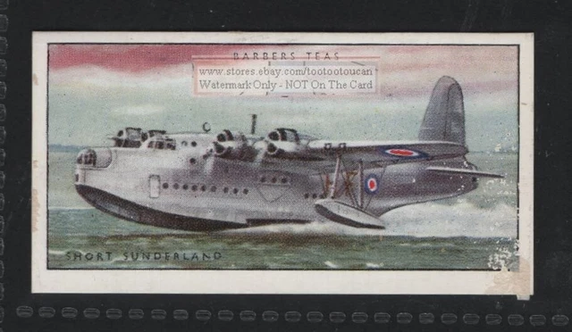 RAF WWII Short 'Sunderland'  Flying Boat Vintage Trade Ad Card