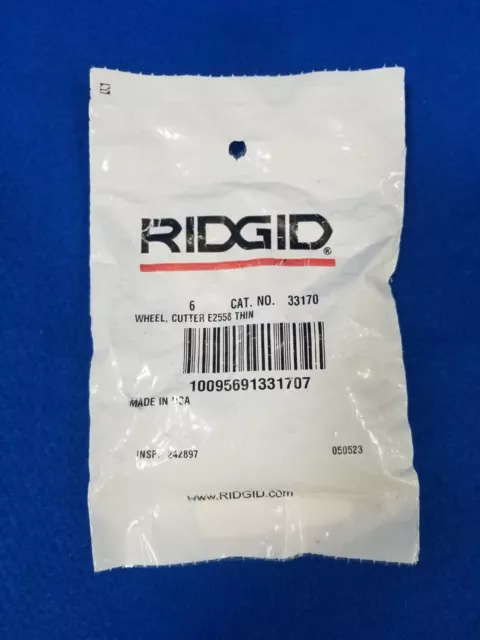 RIDGID 33170 E2558 Heavy Duty High Grade Steel 0.220" Thin Cutter Wheel (6Pack)