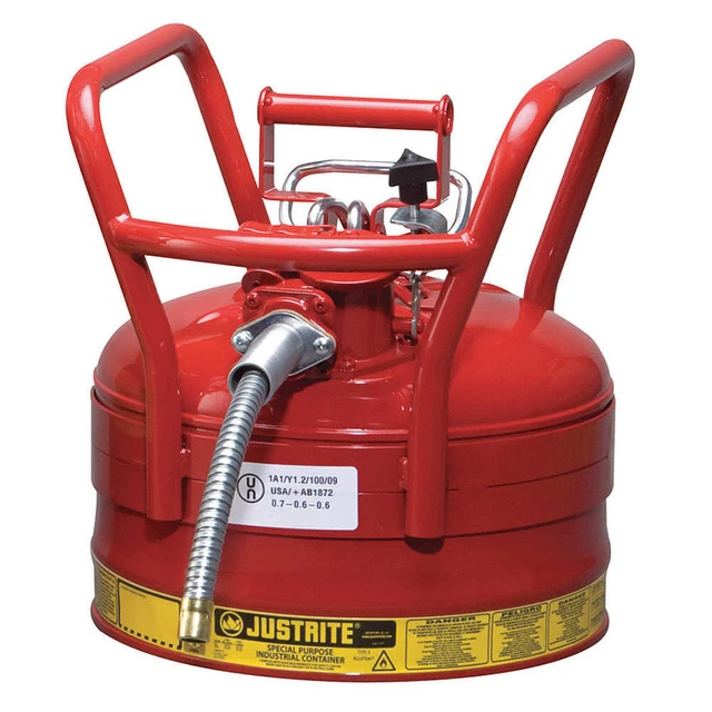 JUSTRITE 7325120 Type II DOT Safety Can,Red,16-1/2 In. H