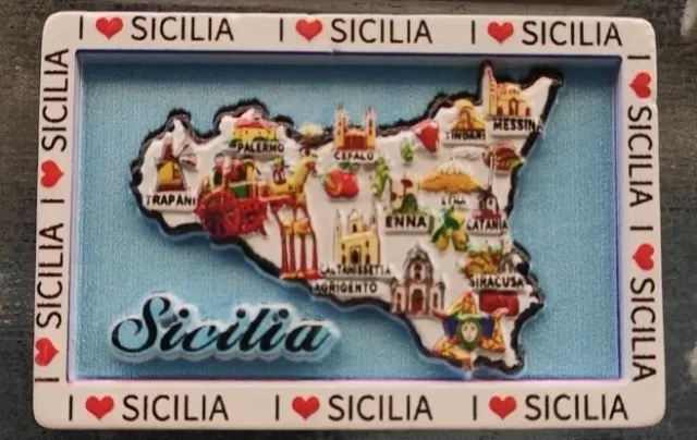 CALAMITA MAGNETE Magnet aimant da Frigo Fridge SOUVENIR Sicilia Sicily cornice