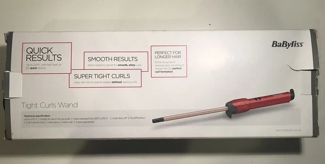 BABYLISS 2385U TIGHT Curls Hair Curling Wand Ceramic Slim 10mm