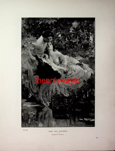 Echo And Narcissus (Mrs Arthur James, Reverse), Book Illustration (Print), 1895