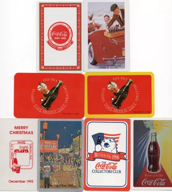 7 x RARE MODERN "Coca Cola Conventions/Meetings" SINGLE Play Cards