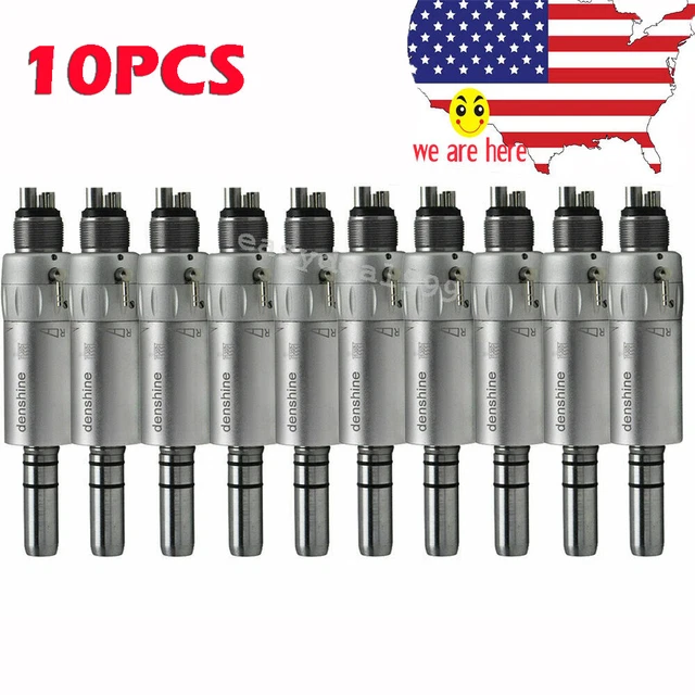 10pcs Dental Slow Low Speed Handpiece E-type Air Motor 4 Hole Cartridge CE USPS