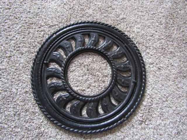 Cast Iron Stove Pipe Floor Grate Vent/Register Round 2 Piece Flower Pattern