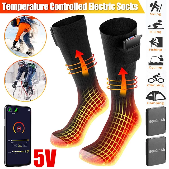 Electric Heated Socks Rechargeable Battery Winter Thermal Warmer Sports Socks UK