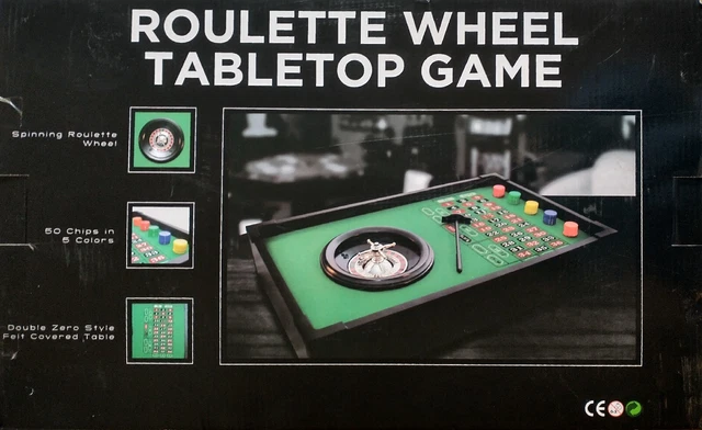 Dave & Busters~Roulette Wheel Tabletop Game~Felt Covered Table & Spinning Wheel
