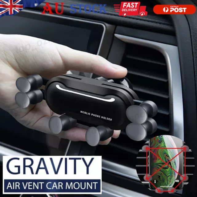 Gravity Car Cradle Air Vent Mount Holder Clips For Smart Mobile iPhone Universal