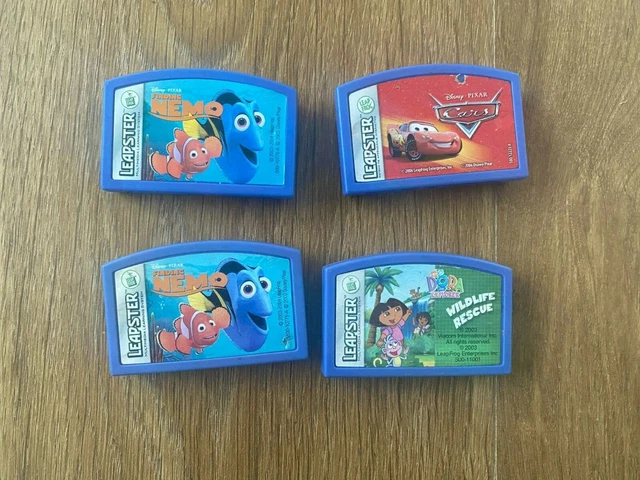 Lot of 4 Leapster Cartridges - Nemo, Dora, Cars - Excellent