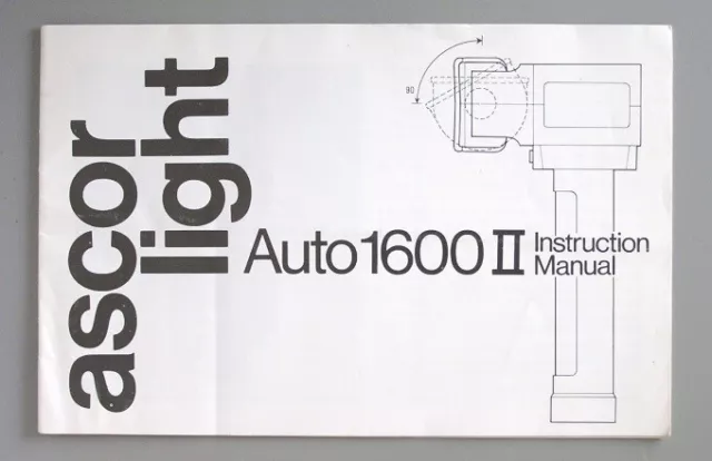 Ascorlight Auto 1600 II Instruction Manual Original