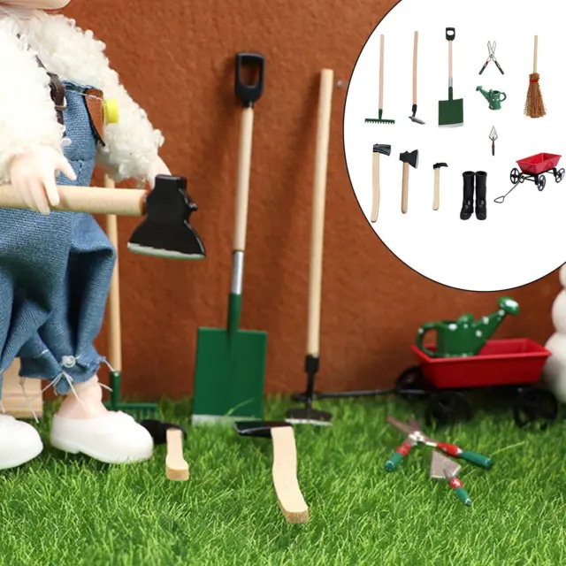 Dollhouse Miniature Garden Tools Pretend Play Life Scene Props Mini Farm
