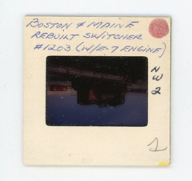 Duplicate  Train Slide Boston&Maine Rebuilt Switcher #1203 (W/E-7 Engine)  NW2 2