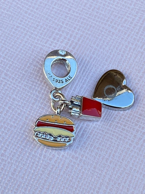 NEW AUTHENTIC PANDORA Burger & Fries Best Friends Dangle Charm