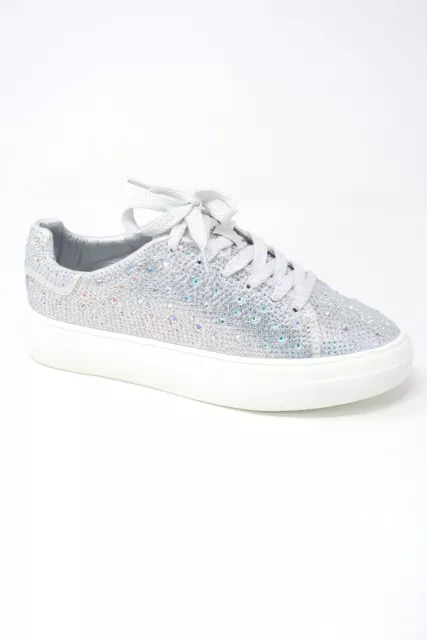 Women's Rhinestone Flat Bling Fashion Tennis Sneakers