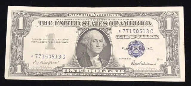 1957 $1 Star Note Silver Certificate - Crisp!
