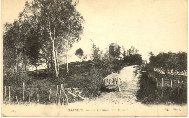 SANNOIS 119 le chemin du moulin écrite 1917