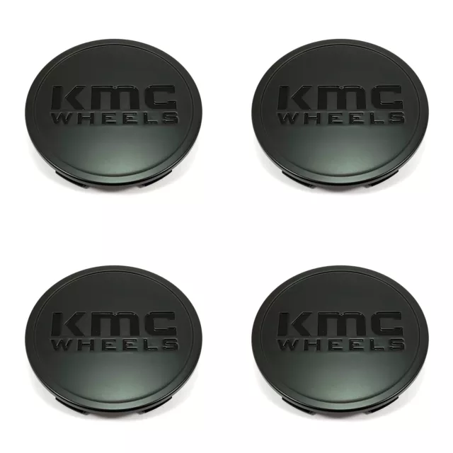 4 KMC Wheels Satin Black Wheel Center Hub Caps for 5/6Lug KM718 Summit