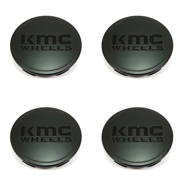 4 KMC Wheels Satin Black Wheel Center Hub Caps for 5/6Lug KM718 Summit