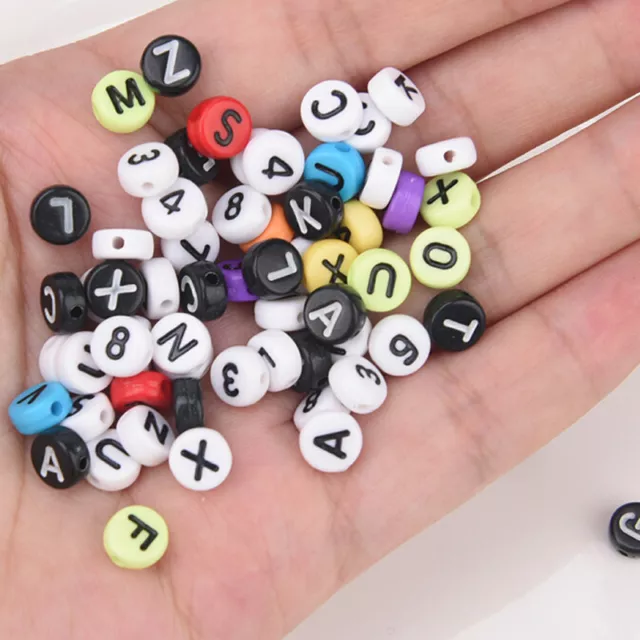 200x Alphabet Letters Charm Spacer Loose Beads Jewelry Makings For DIY Brac~m'