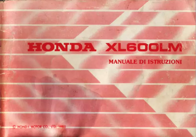 Manuale / Libretto d'uso e manutenzione PDF honda XL 600 LM Digitale