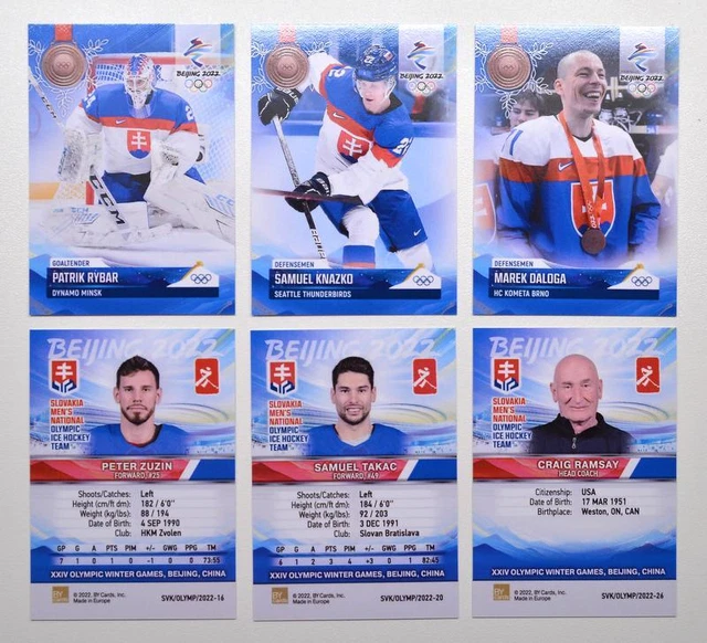 2022 BY CARDS Beijing Olympics Ice Hockey Team Slovakia Pick a Player