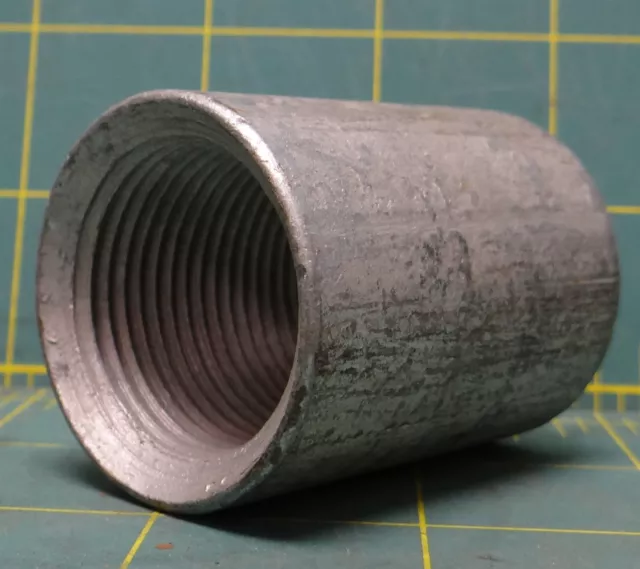 1" x 2" Galvanized Steel Female NPT Threaded Pipe Fitting Coupling