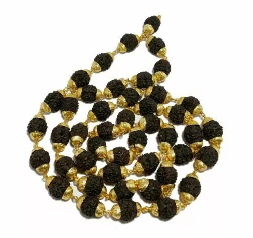 5 Mukhi Negro Rudraksha Mala 5 Cara Rudraksh 8MM Cuentas Tamaño Energized 2