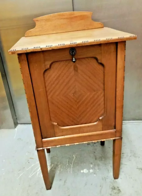 Antique Victorian Perdonium Wooden Cupboard with Integral Coal Scuttle