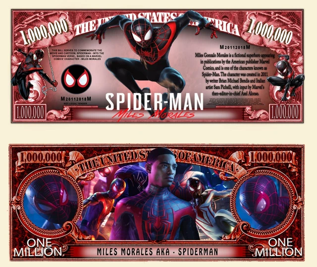 Miles Morales Comme Spiderman Million Dollar Nouveauté Monnaie