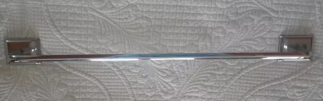 1950s Ecko Chrome 18” Single Bar Towel Holder Rack Retro Kitchen Bath Vtg