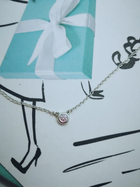 100% Genuine Tiffany & Co diamond by the yard necklace 16inch - sterling silver 100% Genuine Tiffany & Co diamond by the yard necklace 16inch - sterling silver