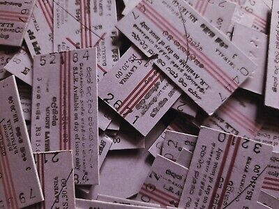 Srilankan different 100 railway train tickets for collectors old edmonson Used