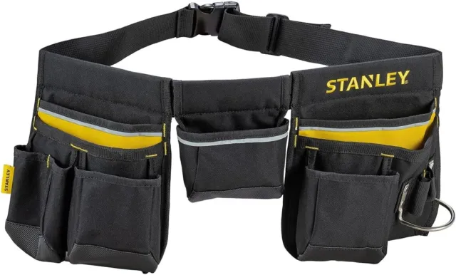 STANLEY 600 Denier Tool Belt Pouch Multi Pockets Storage Organiser Tape Pocket