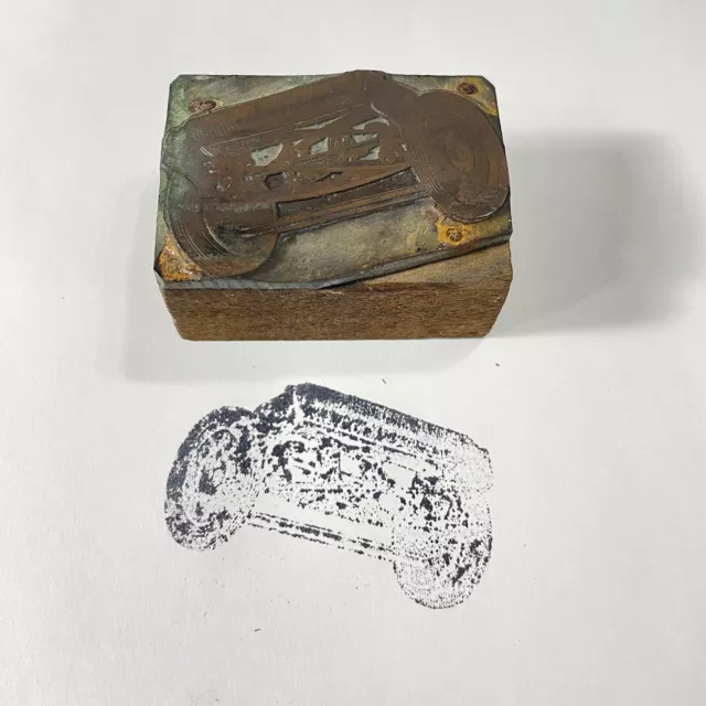 Letterpress Printing block Lawnmower 2” x 1 1/2”