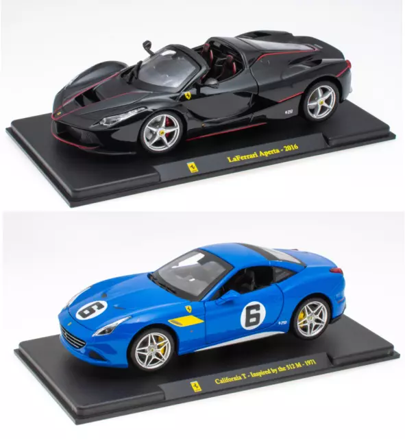 Lot de 2 voitures 1/24 Ferrari Aperta + California T - Miniature Diecast Car