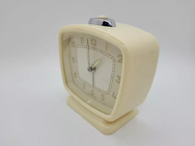 Vintage MOM Alarm Mantel Top Clock Space Age Czech Very Rare 3