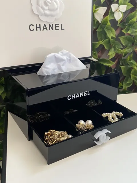 Chanel Luxus make up organizer acryl Taschentuchhalter, Jewellery Box!